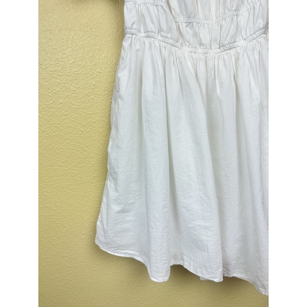 Hollister White Dress Sz M Puff Sleeves Built In Shorts Pockets Girly Event - Picture 4 of 8